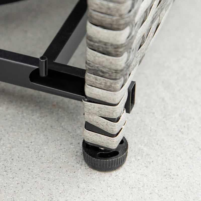 Rattan Gas Fire Pit Table - Grey/Black