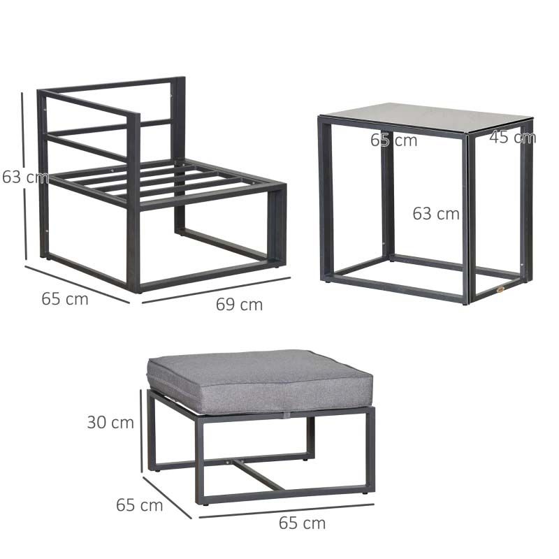 5 Piece Sun Lounger Set With Cushions - Grey