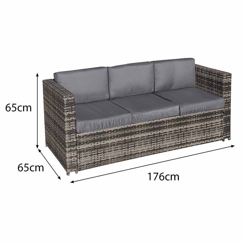 Malta Rattan 6 Seater Corner Set - Grey