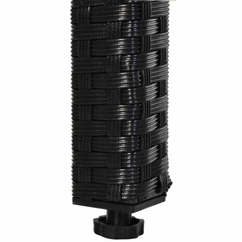 4-Seater Rattan Table & Chair Set - Black & Cream White