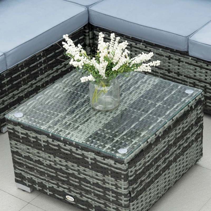5 Seater Rattan Garden Furniture Set - Grey