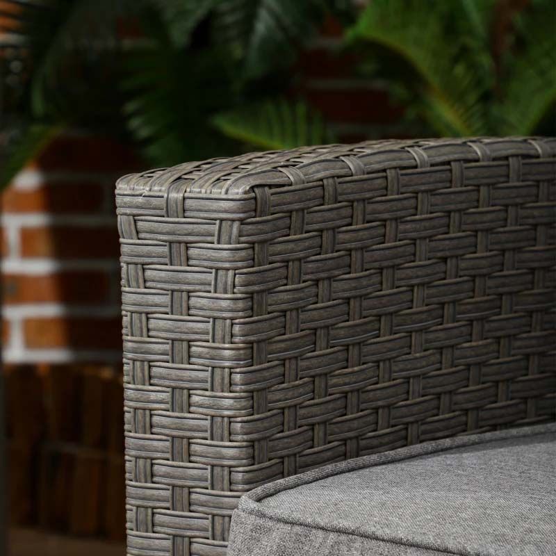 4 Seater Rattan Garden Furniture Set - Grey