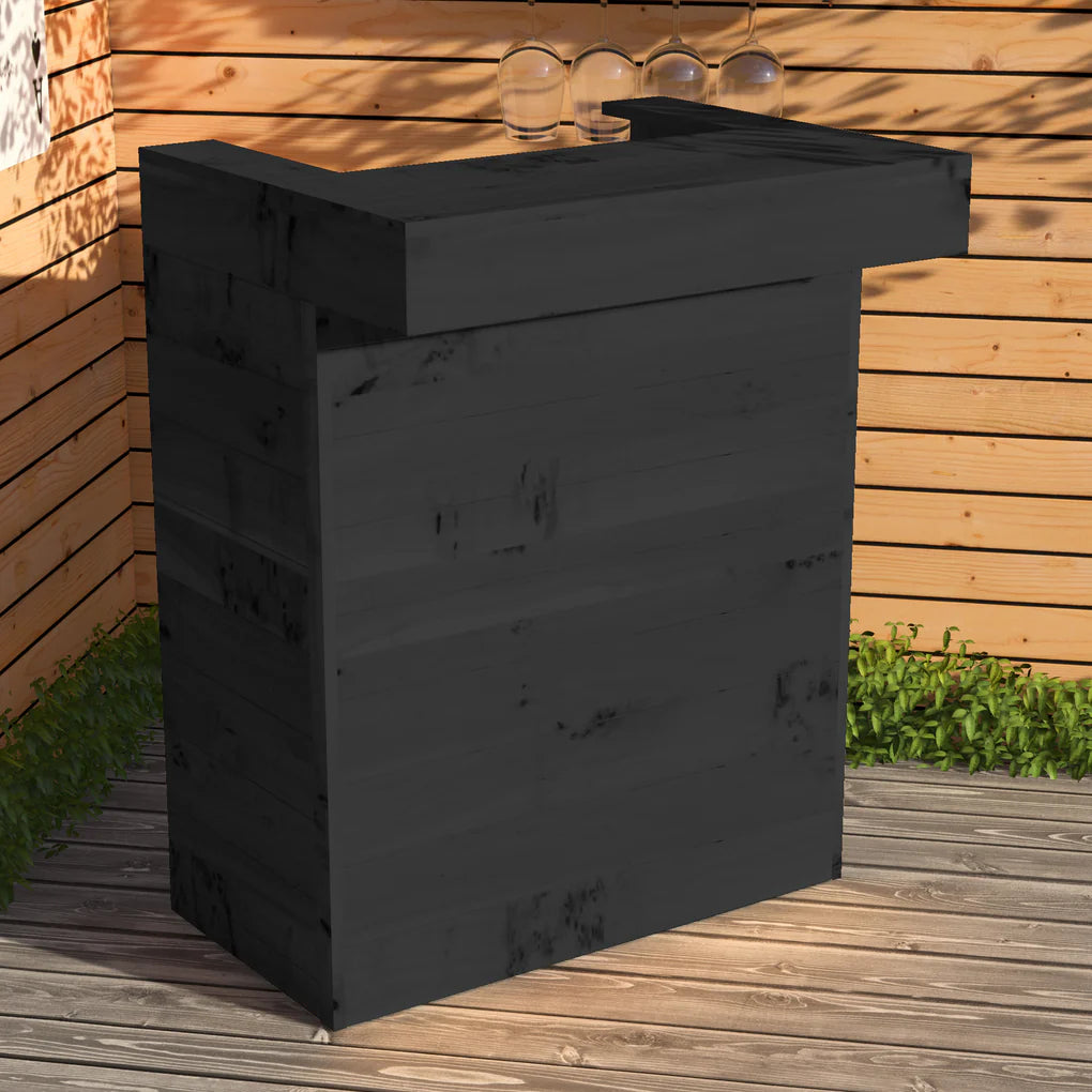 Rustic Wooden Garden Bar with Roof