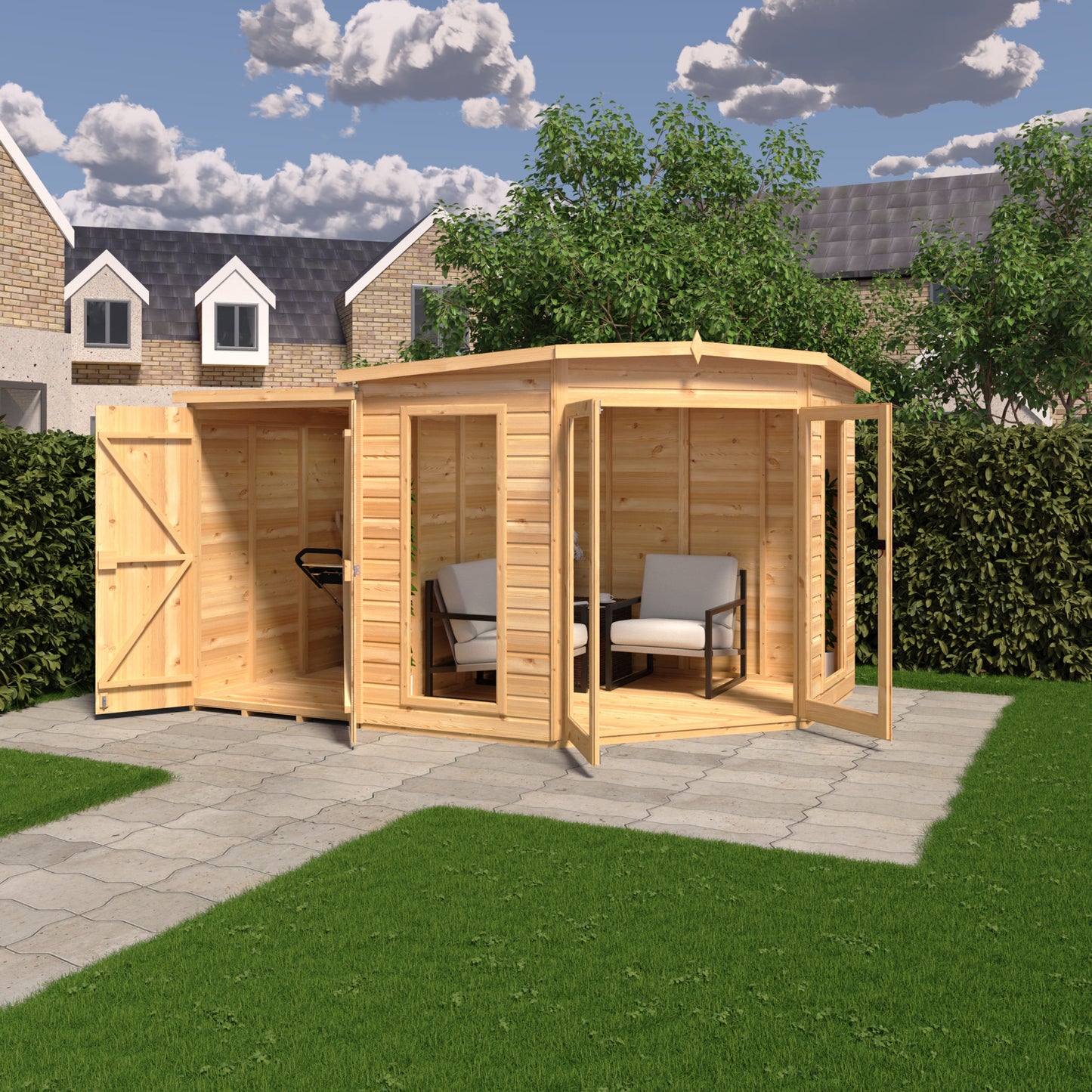 Barclay 8x12 Summerhouse with Side Shed