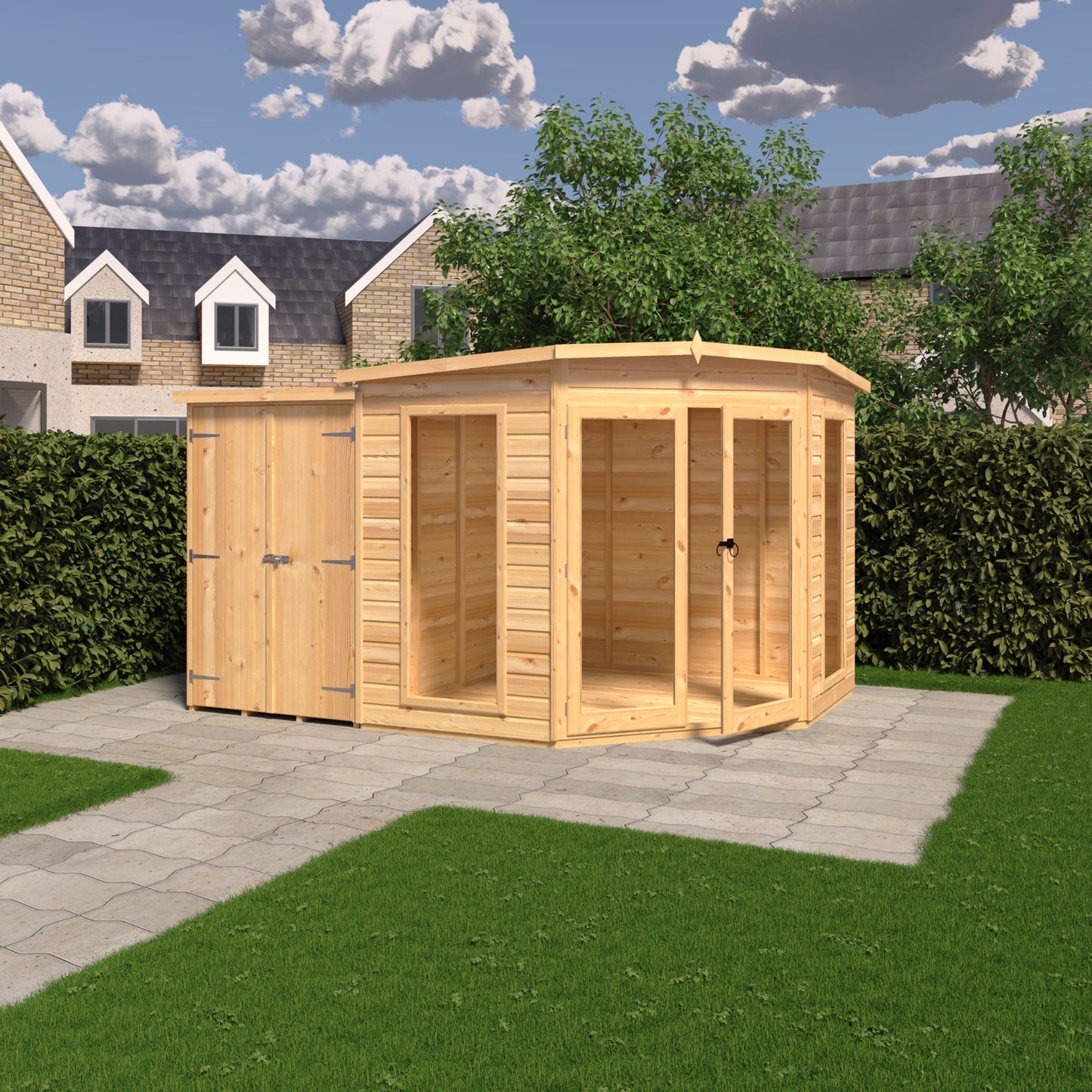 Barclay 8x12 Summerhouse with Side Shed