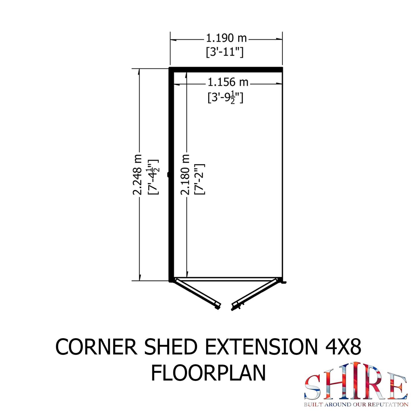Hampton 7x11 Summerhouse with Side Shed