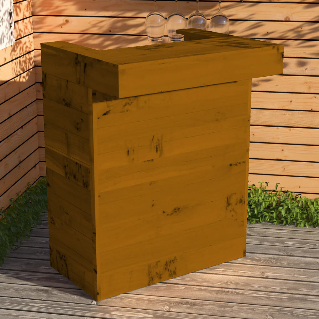 Rustic Wooden Garden Bar with Roof