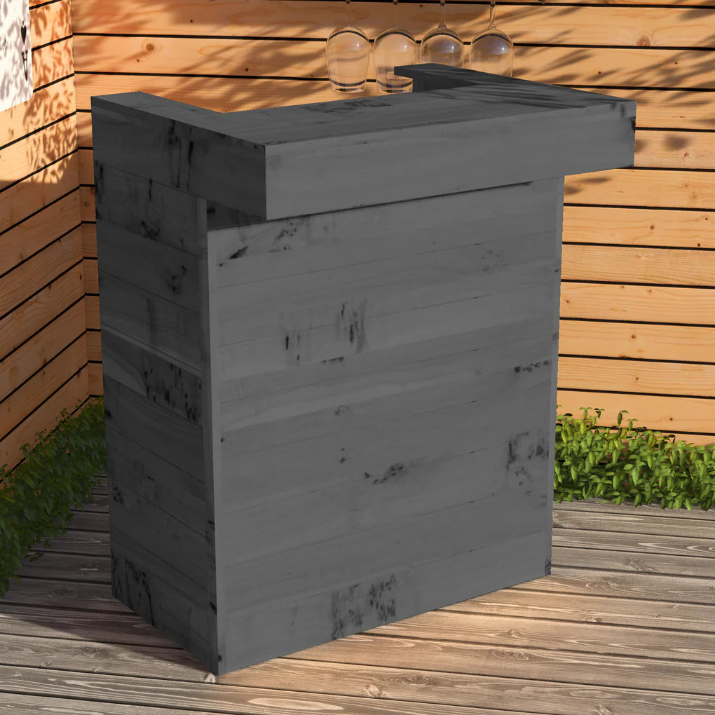 Rustic Wooden Garden Bar with Roof