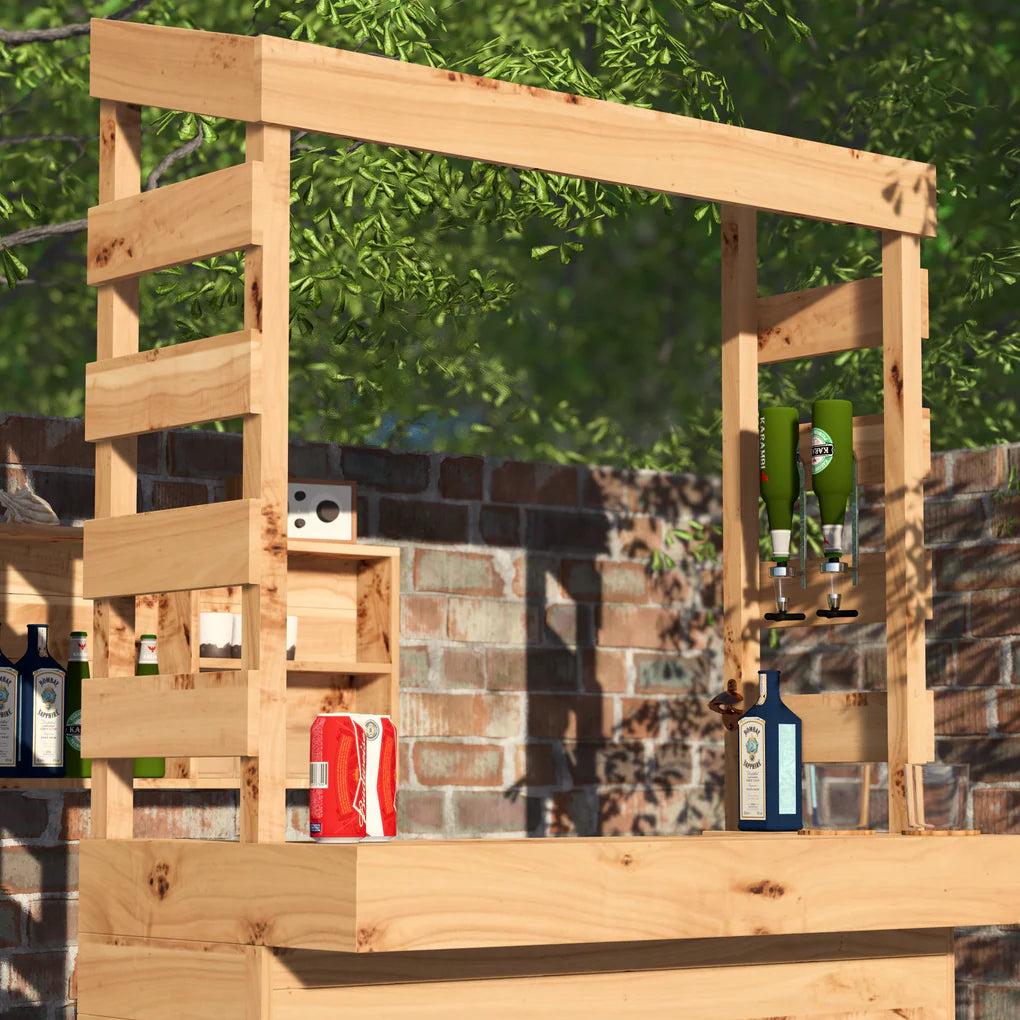 Rustic Wooden Garden Bar with Roof