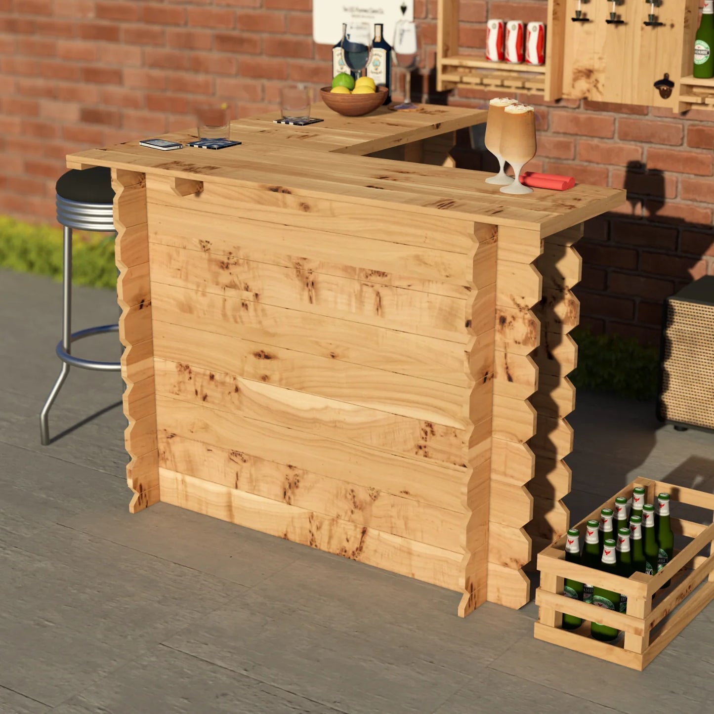 Wooden Interlock Corner Bar