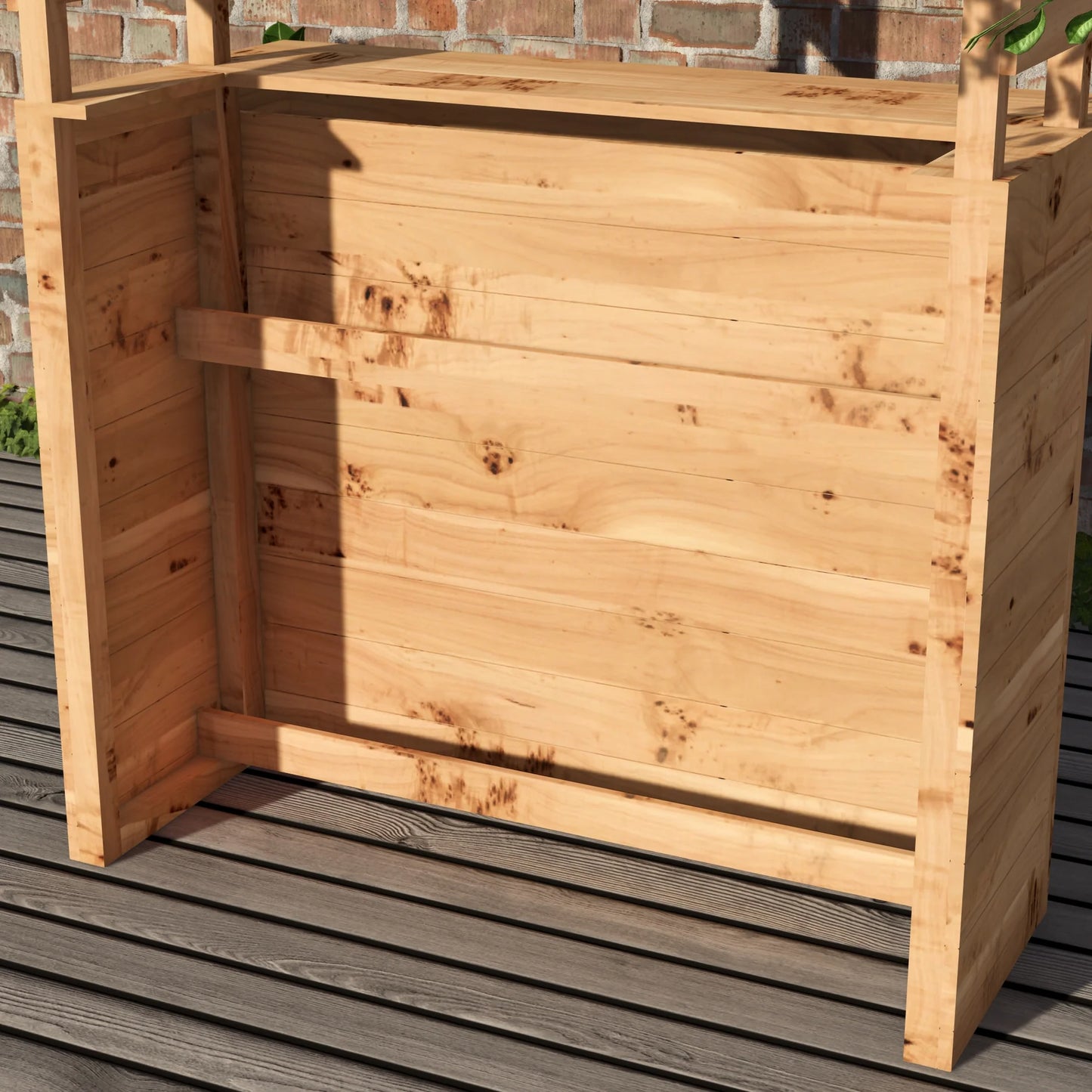 Rustic Wooden Garden Bar with Roof