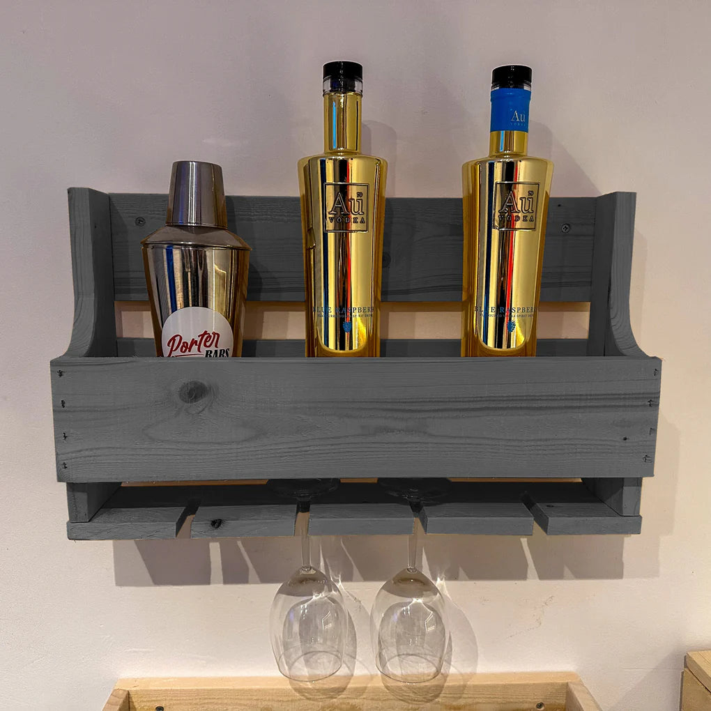 Rustic Wooden Drinks Rack