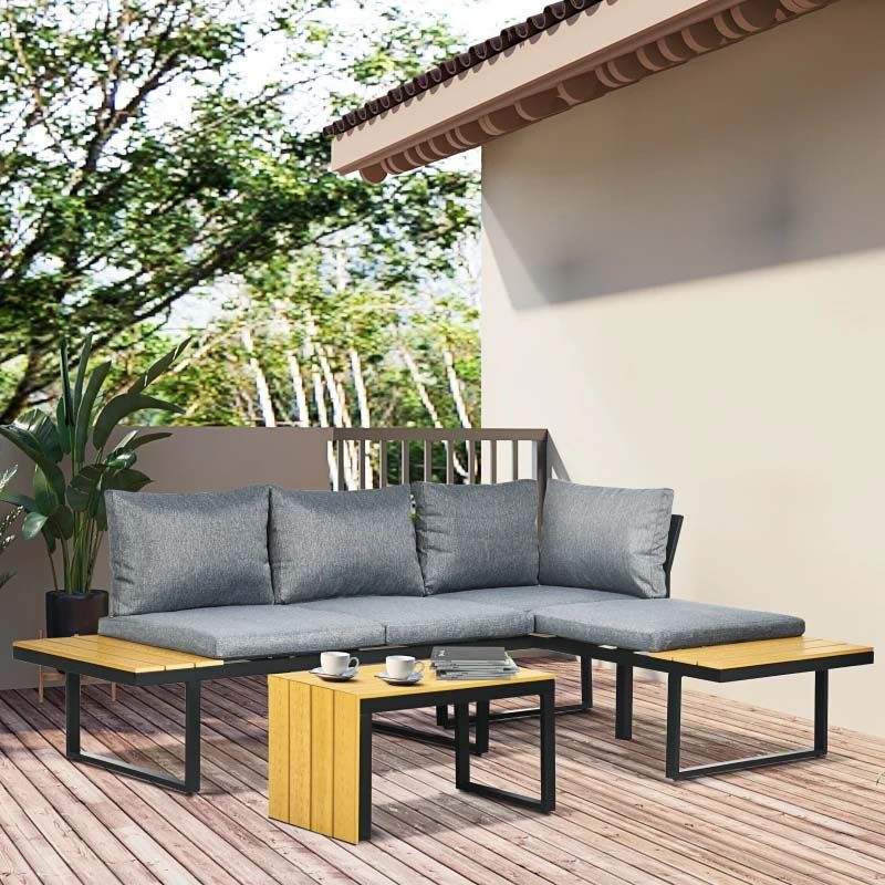 3 Piece Garden Furniture Set - Grey