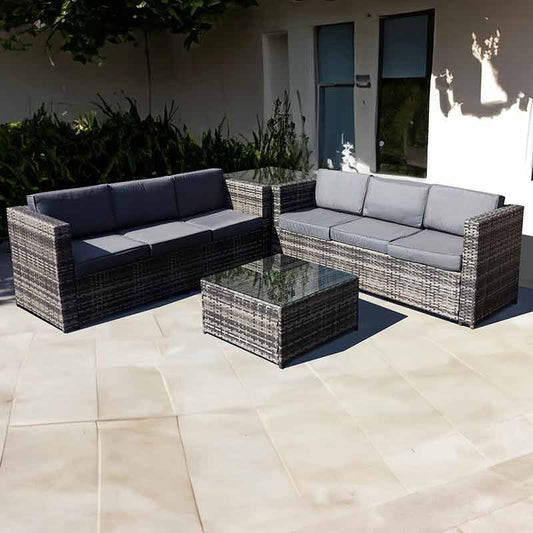 Malta Rattan 6 Seater Corner Set - Grey