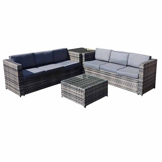 Malta Rattan 6 Seater Corner Set - Grey