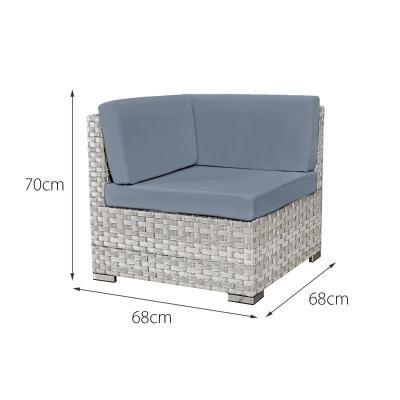 Trinidad Deluxe Rattan 8 Seater Modular Sofa Set - Dove Grey