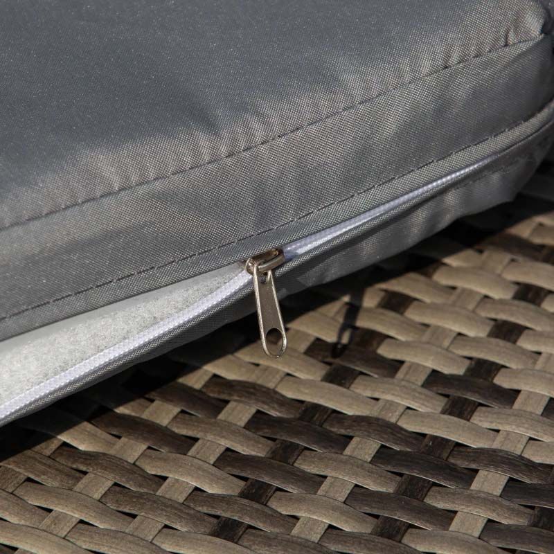 4-Seater Rattan Garden Furniture Set With Canopy - Grey