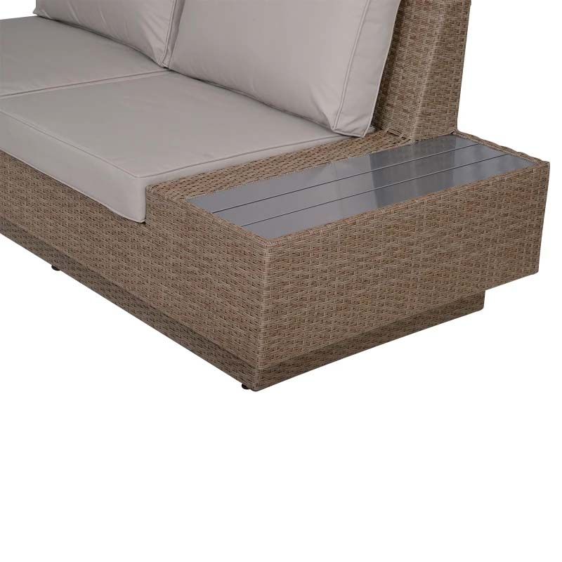 5-Seater Rattan Furniture Garden Set - Brown / Beige