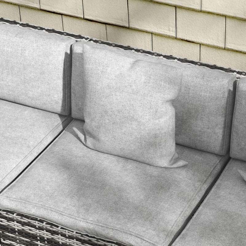 6 Seater Rattan Garden Furniture Set - Grey