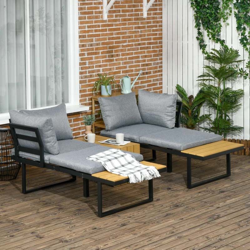 3 Piece Garden Furniture Set - Grey