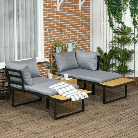 3 Piece Garden Furniture Set - Grey