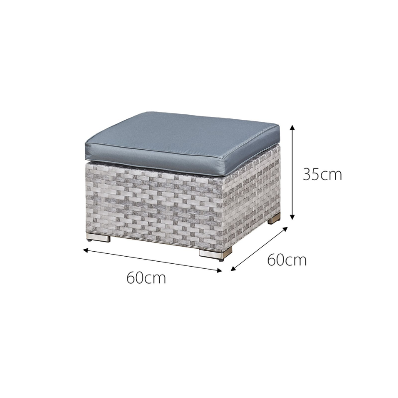 Acorn Deluxe Rattan 10 Seat Firepit Modular Set in Dove Grey