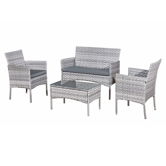 Acorn Rattan 4 Seat Bistro Lounge Set in Dove Grey