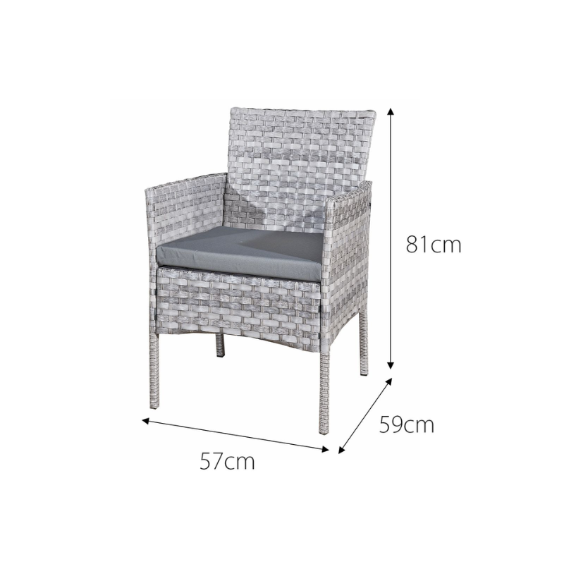 Acorn Rattan 4 Seat Bistro Lounge Set in Dove Grey