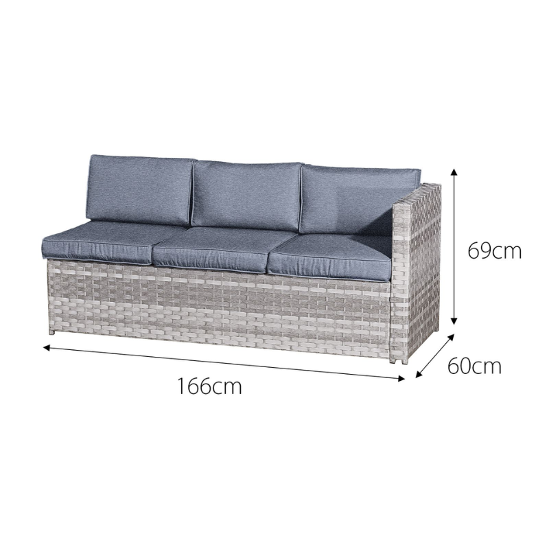 Acorn Rattan 6 Seat Corner Sofa Set with GRC Firepit in Dove Grey