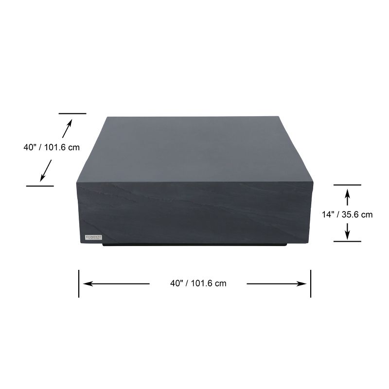 Colorado GRC Large Coffee Table in Slate Black