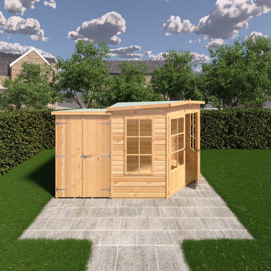 Hampton 7x11 Summerhouse with Side Shed