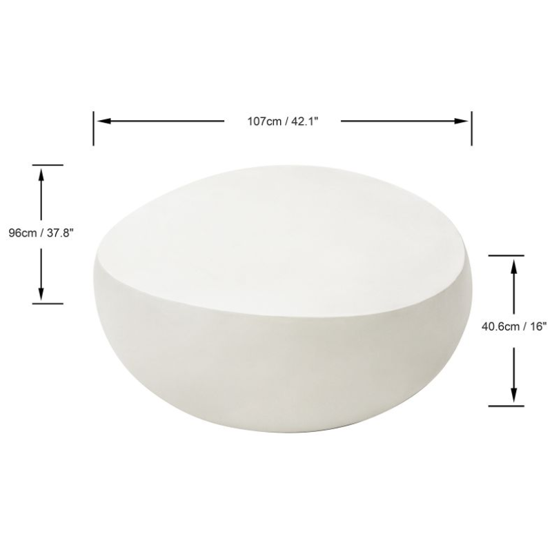 Ikaria GRC Coffee Table in Cream White