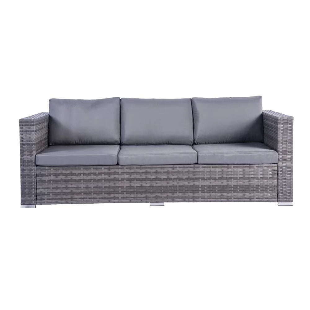 Dunham Grey 4 Seat Rattan Sofa Set with Coffee Table