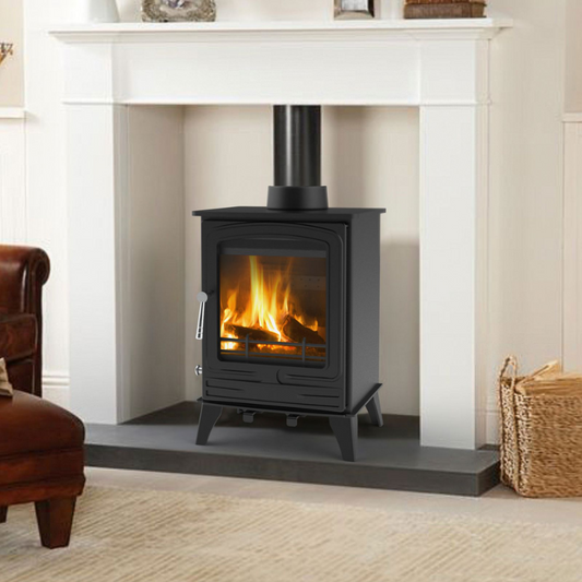 Royal Fire™ 4.2kW Steel Eco Multifuel Stove + Firewood Starter Kit