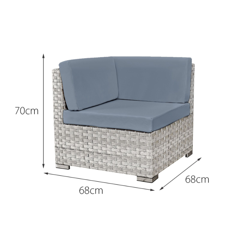 Trinidad Deluxe Rattan 8 Seat Firepit Modular Set in Dove Grey