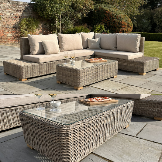 Capri Collection Outdoor Large Corner And Coffee Table Set