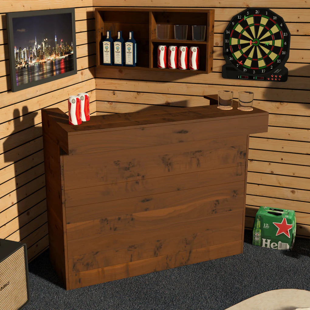 Rustic Wooden Man Cave Bar