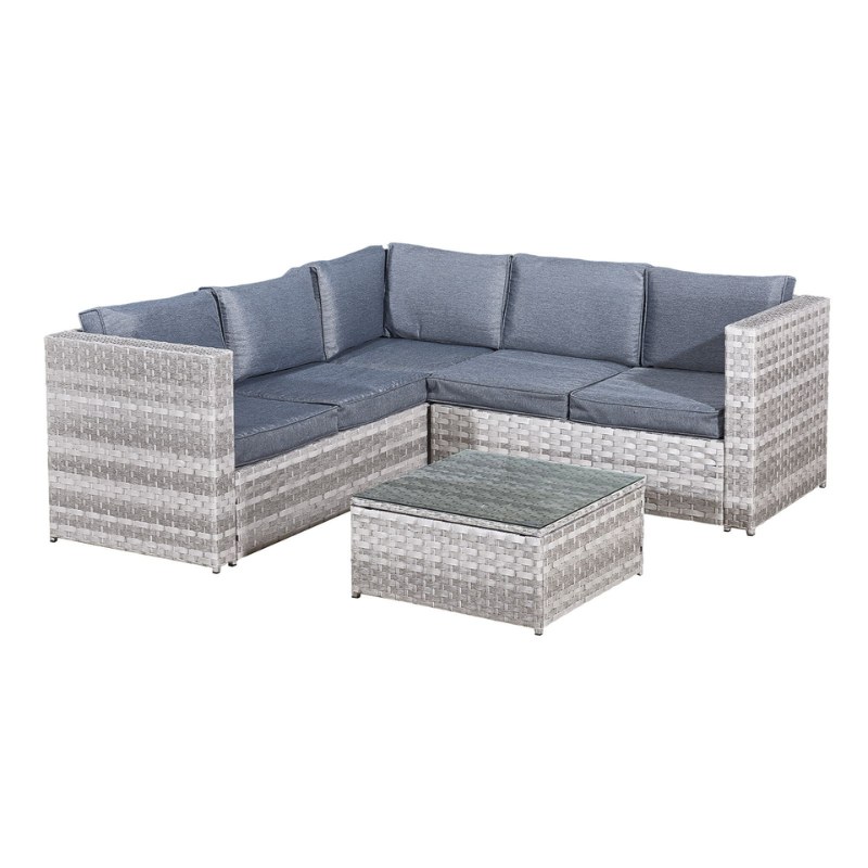 Acorn Rattan 5 Seat Corner Sofa Set in Dove Grey