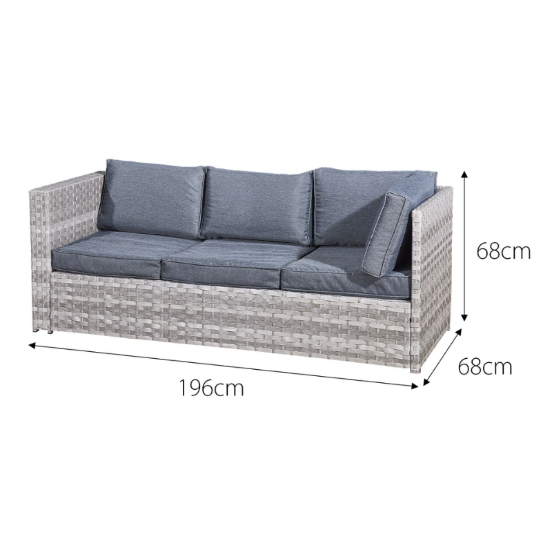 Acorn Rattan 5 Seat Corner Sofa Set in Dove Grey