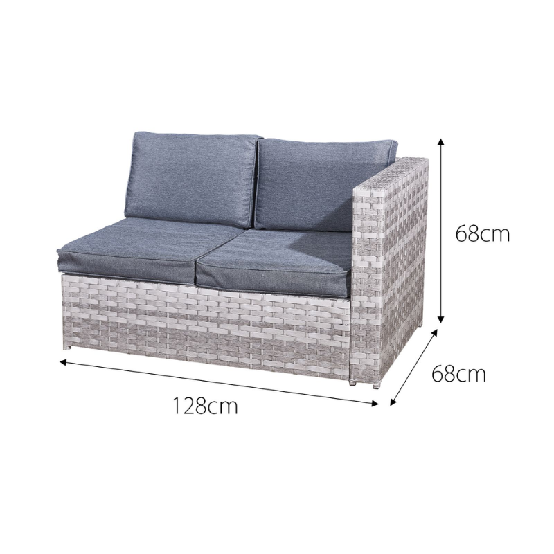 Acorn Rattan 5 Seat Corner Sofa Set in Dove Grey