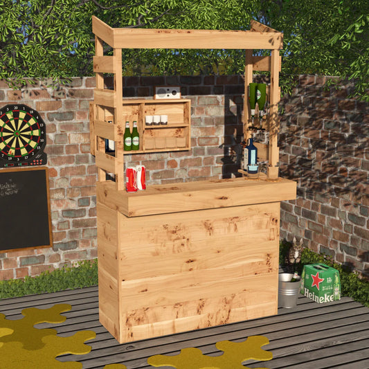Rustic Wooden Garden Bar with Roof