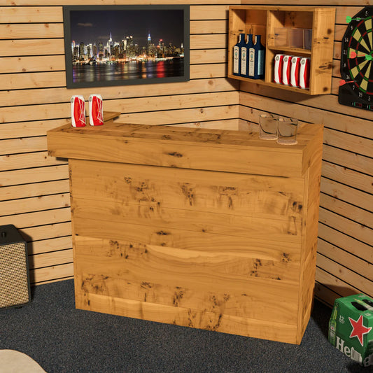 Rustic Wooden Man Cave Bar