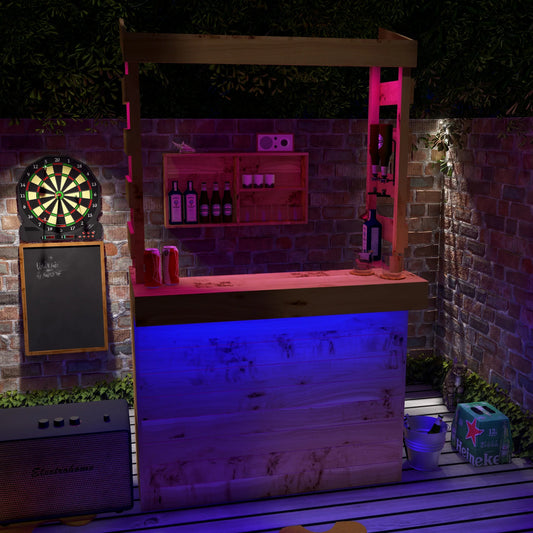 Rustic Wooden Garden Bar with Roof