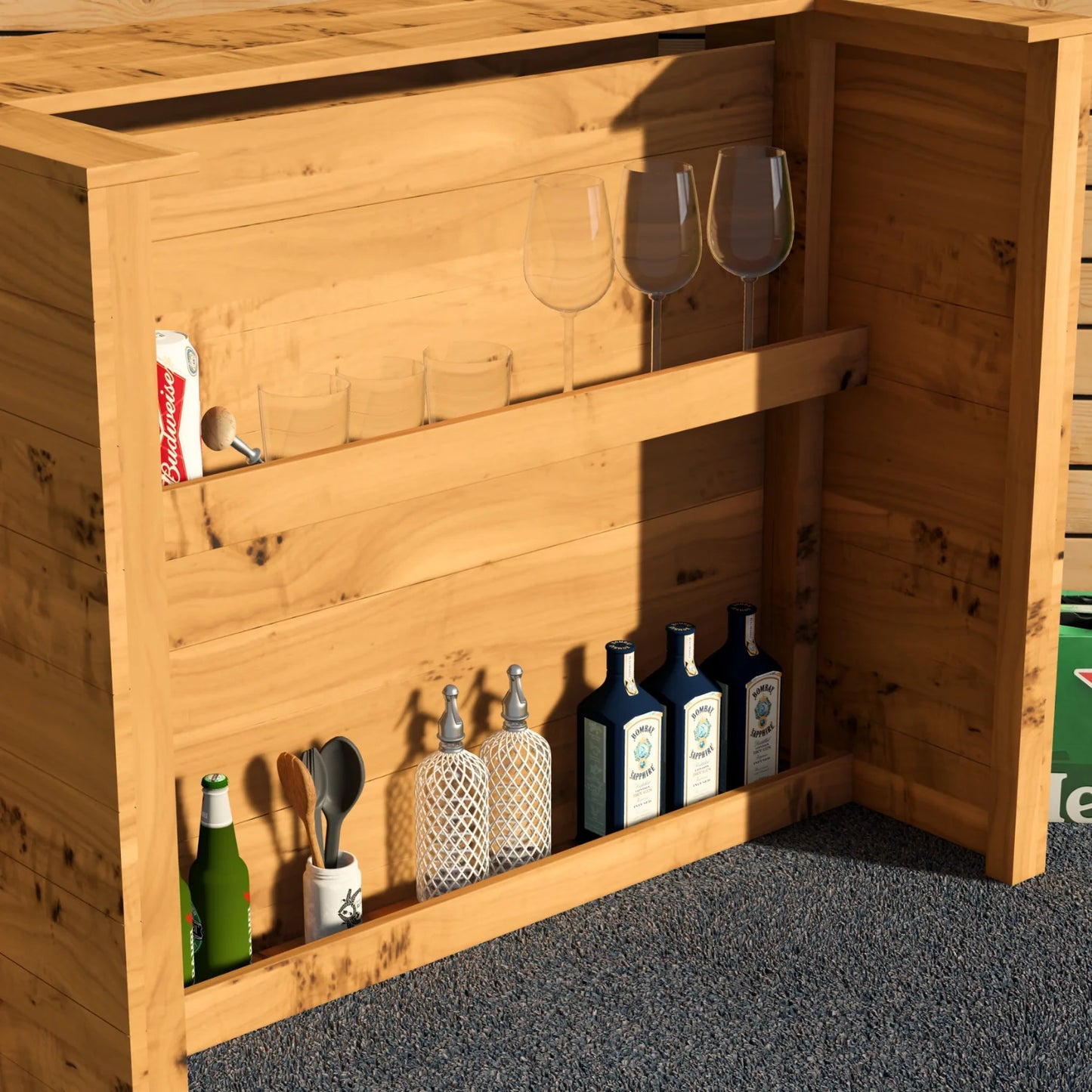 Rustic Wooden Man Cave Bar