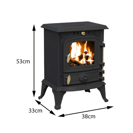 Royal Fire™ 4.5kW Cast Iron Multifuel Stove & Firewood Starter Kit