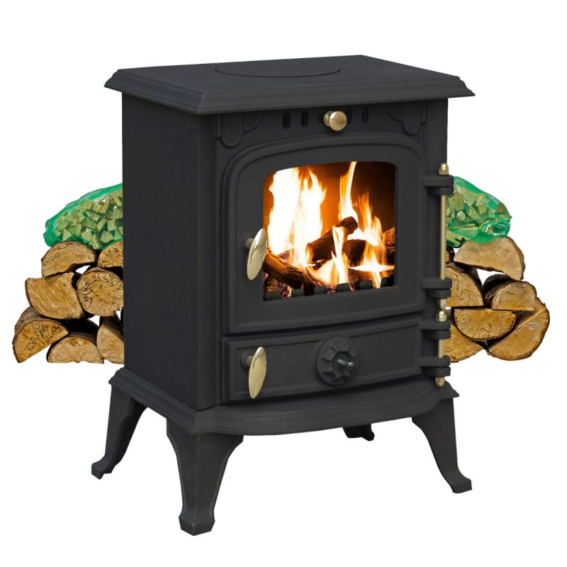 Royal Fire™ 4.5kW Cast Iron Multifuel Stove & Firewood Starter Kit