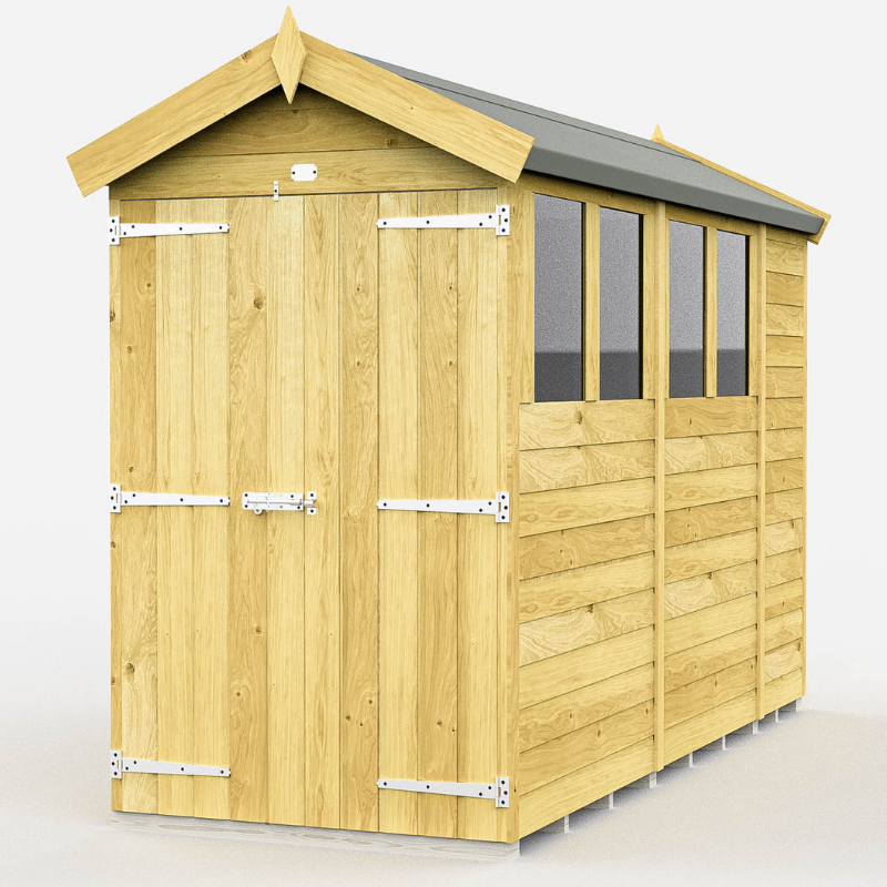 Apex Shed 4ft Double Door With Windows