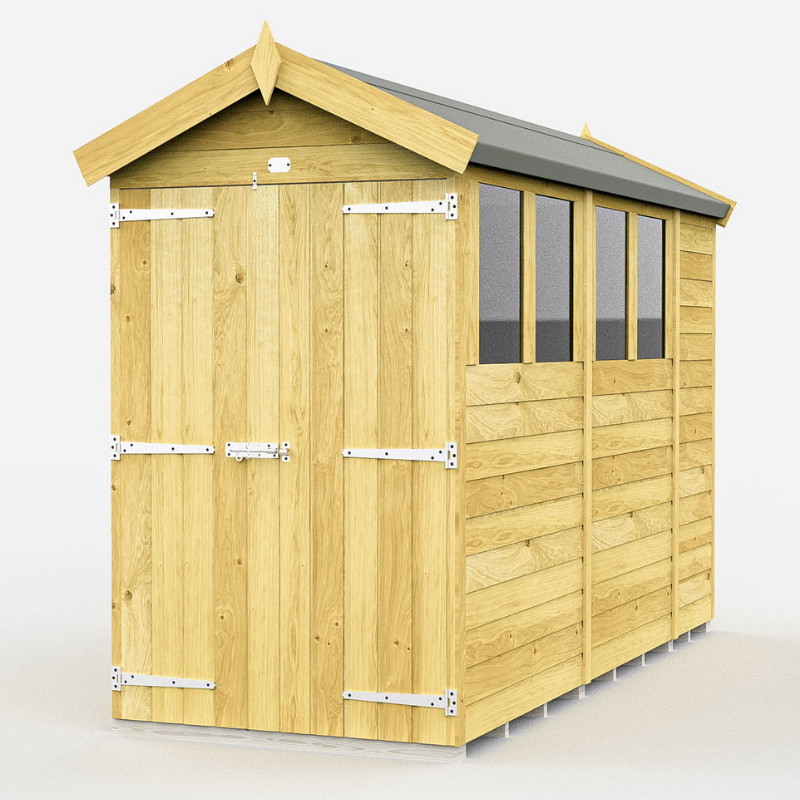 Apex Shed 4ft Double Door With Windows