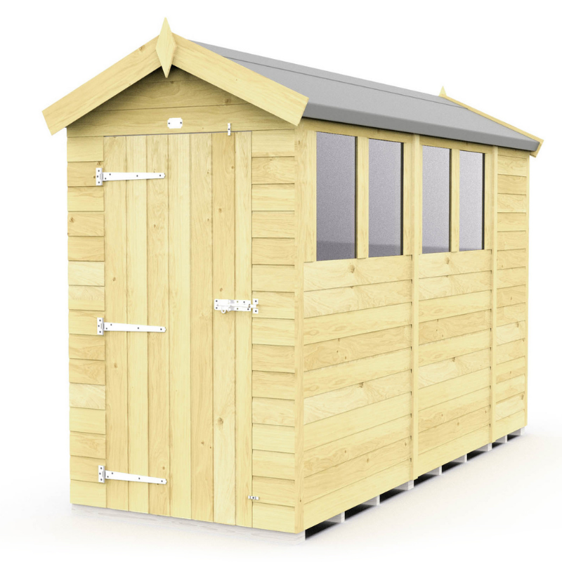 Apex Shed 4ft Single Door With Windows