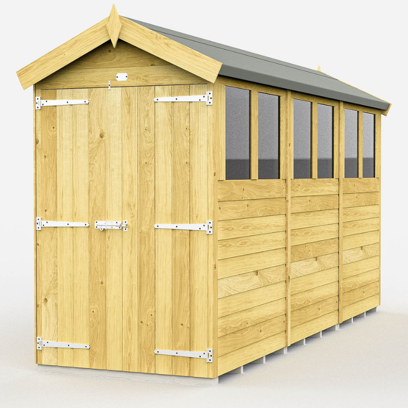 Apex Shed 4ft Double Door With Windows